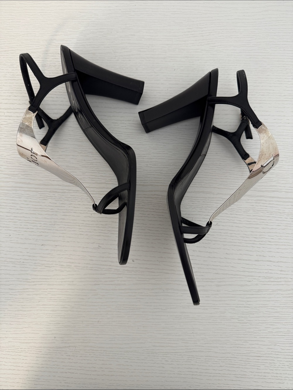 Dior Vintage Archival 2003 Galliano EU 38 Noir Black Leather Thong Heel Sandals - Picture 3 of 5